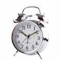 thumbnail image 1 of Bedside Traditional Classic Saxon Wind Up Double Bell Alarm Clock Chrome, 1 of 4