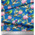 thumbnail image 3 of Soimoi polyester Crepe Fabric Leaves,Floral & Hummingbird Bird Printed Craft Fabric by the Yard 52 Inch Wide, 3 of 3