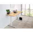 thumbnail image 1 of EFFYDESK Home Electric Height Adjustable Home Office Computer Standing Desk - (47"×29") Oak Wood on White Frame, 1 of 1