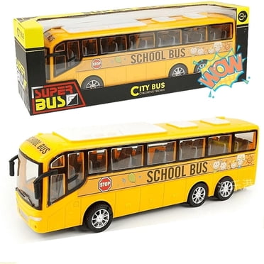 Autobus Scolaire Jouet Jaune de 12,5 Pieds' Modèle de Voiture pour Enfants, Voiture Autobus de Voyage à l'Échelle 1:30 pour Tout-Petits, Véhicule de Jeu en Métal Moulé à Inertie à Rétrofriction pour Garçons Filles, Cadeau de Fête d'Anniversaire pour Enfants
