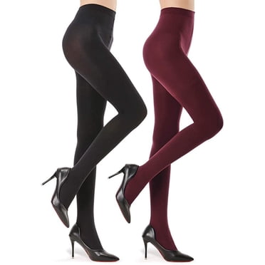 G&Y 2 Pairs Semi Opaque Tights for Women - 70D Microfiber Control Top Pantyhose