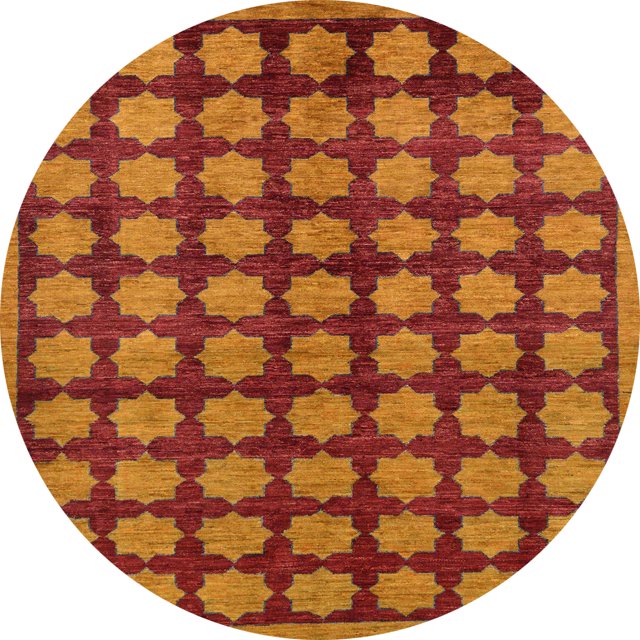 Ahgly Company Tapis d'Intérieur Ronds Abstraits Rouges Abstraits pour Aire, 3 Pieds Rond