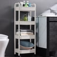 thumbnail image 2 of 4-Layer Kitchen Storage Cart Armrests Casters Plastic Functional Shelf for Bathroom Toiletries Organizer, 2 of 7