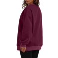 thumbnail image 4 of Timegard Chandail en Molleton Surdimensionné pour Femmes Col Rond Manches Longues Hauts Mode Automne Chandail avec Poches, 4 of 8