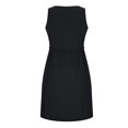 thumbnail image 4 of Pompotops Women's Summer Fashion Solid Color Round Neck Button Sleeveless Dress, 4 of 7