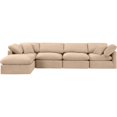 thumbnail image 3 of Meridian Furniture Indulge 129" Velvet L-Shaped Modular Sectional in Beige, 3 of 9