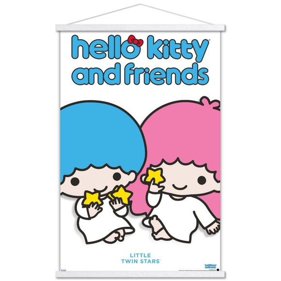 Hello Kitty and Friends: Hello - Little Twin Stars Feature Series Wall Poster with Pushpins, 22.375" x 34"