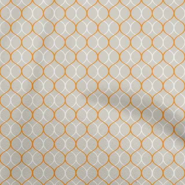 oneOone Rayon Beige Fabric Ogee Dress Material Fabric Print Fabric By The Yard 56 Inch Wide