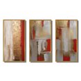 thumbnail image 2 of Designart "Lunar Redemption Abstract in Gold and Red I" Abstract Painting Framed Wall Art Set Of 3 - Gold Modern Frame Gallery Wall Set For Home Decor, 2 of 6