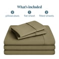 thumbnail image 2 of Bare Home Premium 1800 Collection Ensemble de Draps 5 Pcs, Grand Très Divisé, Olive, 2 of 10