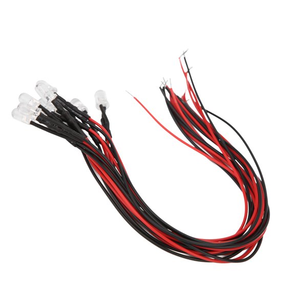 Diode Wired, 50Pcs Colorful Led Lights Emitting Diodes, Pre Wired 20cm DC 12v Led Light, Led Lamps, Round Head, Electronic Component Led Lamps