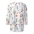 thumbnail image 4 of IROINNID T-shirt à Manches Longues en Polyester Réduit pour Femmes, T-shirt Ample Imprimé Quotidien, Blouse Mi-Longue à Col Rond, Blanc, 4 of 5