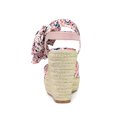 thumbnail image 2 of BLISSFUL STEP Chaussures pour Femmes Sandales Compensées Espadrilles à Plateforme à Bride Arrière à Imprimé Floral avec Nœud Rose 7, 2 of 7