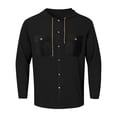 thumbnail image 1 of Chemise à Manches Longues pour Homme, Décontractée, Unie, Cardigan de Vacances, Chemises à Capuche, Hauts, 1 of 5
