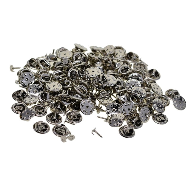 GUOOL 100 Pairs Brass Butterfly Clutch Tie Tacks Pin Back Replacement with 8mm Length