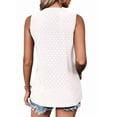 thumbnail image 2 of Tank Tops for Women Sleeveless Eyelet Shirts White M, 2 of 7