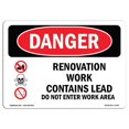 thumbnail image 1 of SignMission OS-DS-A-1218-L-1753 Signal de Danger OSHA 12 x 18 Po - Travaux de Rénovation Contenant du Plomb Ne Pas Entrer, 1 of 1