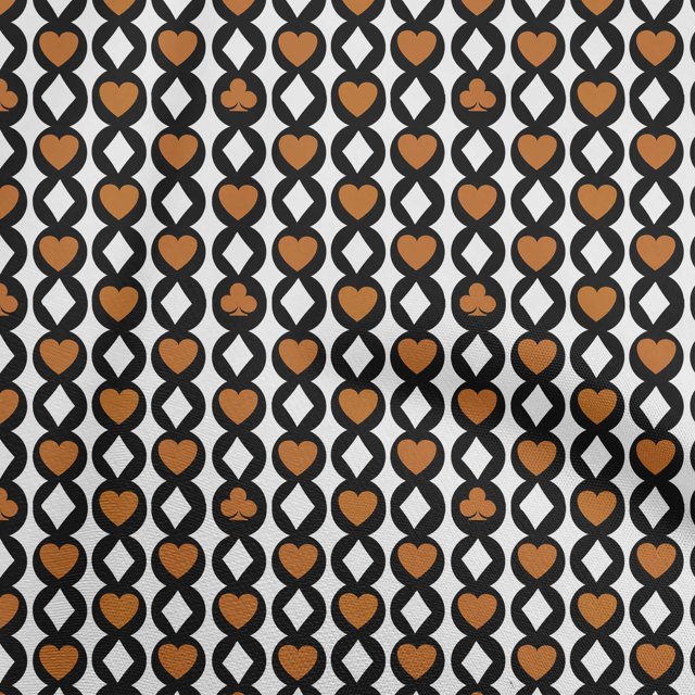 oneOone Georgette Viscose Brown Fabric Poker Card Sewing Material Print Fabric By The Yard 42 Inch Wide