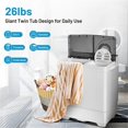 thumbnail image 3 of Pemberly Row 26lbs Portable Semi automatic Washing Machine W/Drain Pump Gray, 3 of 8