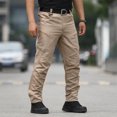 thumbnail image 3 of EGNMCR Men's Lightweight Pants, Cargo Pants Men, Linen Pants Men Mens Fashion Solid Multiple Pockets Multi Multifunctional Work Trousers Pants Men Polyester Pants, 3 of 7