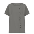 thumbnail image 2 of Plebaso Hauts d'Été pour Filles Manches Courtes Col Rond Chemises Décontractées Blouses de Plage Légères et Amples pour Enfants, 2 of 4