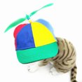 thumbnail image 3 of Chapeau d'Hélice pour Animaux de Compagnie Coloré Mignon Résistant au Soleil Respirante Remplacement Réglable Été Réglable Extérieur Décoratif Casquette de Baseball Fournitures Rouge S, 3 of 9