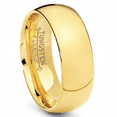 thumbnail image 1 of Men's 7MM 18K Goldtone Plated Dome Tungsten Ring Wedding Band, 1 of 4