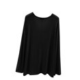 thumbnail image 4 of MeetoTime V Neck Long Sleeve Shirts for Women Comfortable Loose Tops Solid Color Lounge Tops Pullover, 4 of 7