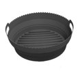 thumbnail image 2 of jifeng Foldable Air Fryer Liner Round Kitchen Gadget Easy Clean Folding Baking Tray Black, 2 of 9