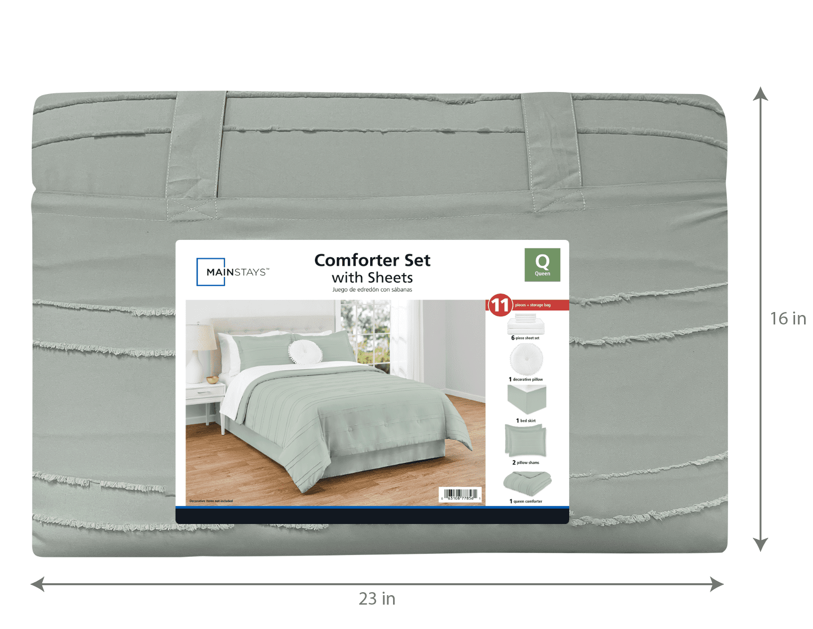 Mainstays Ensemble de lit 11 pieces Soft Sea, double