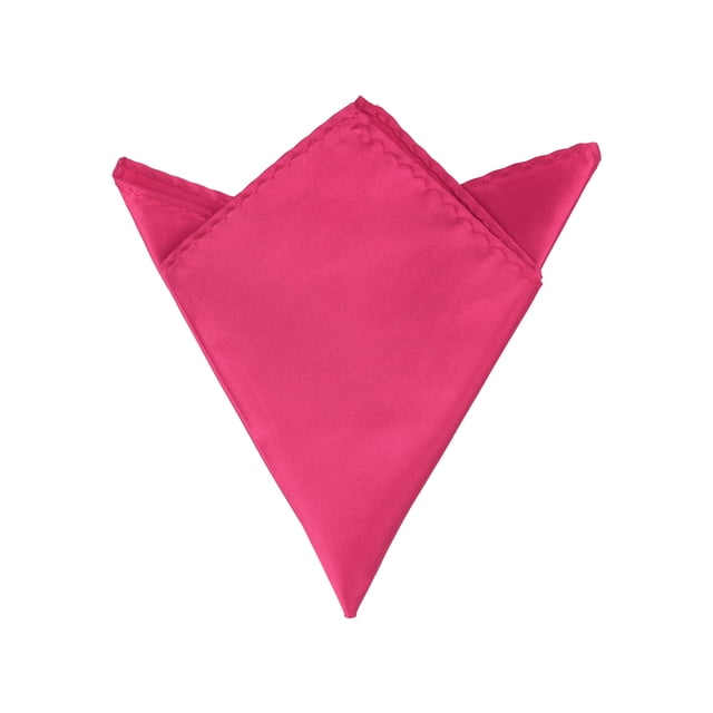INSPIRE CHIC Men's Pocket Squares Solid Color Handkerchiefs Hot Pink One Size