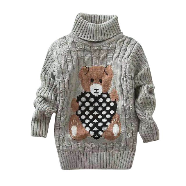 RXIRUCGD Mode Chandail à Col Roulé Épais à Manches Longues pour Enfants (Gris, Taille : 4 Ans)