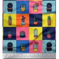 thumbnail image 1 of Soimoi Polyester Crepe Fabric Cactus Tree Printed Craft Fabric by The Yard 52 Inch Wide, 1 of 5