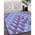 thumbnail image 3 of Ahgly Company Tapis Rond Lavable en Machine Intérieur Transitionnel Bleu Ardoise, 4 Pieds Rond, 3 of 7