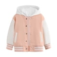 thumbnail image 1 of WEIYLL Boy's Tops Child Autumn Spring Long Sleeved Color Block Baseball Hooded Pink Outwear Jackets for 1-2 Years, 1 of 9