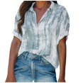 thumbnail image 1 of Womens Short Sleeve Blouses Womens Button Printed Short Sleeve Backswing Length V-Neck T- Blouses Women Short Sleeve Tops Women Short Sleeve Blouse Short Sleeve Tops for Women, 1 of 6