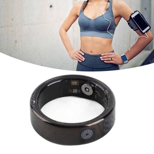 Bague Intelligente avec Écran Tactile IP68 en Acier Inoxydable, Multiples Modes Sportifs, Bague de Suivi de Condition Physique