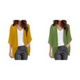 thumbnail image 1 of 2 Pack(Yellow 1PCS & Green 1PCS) Multipack Womens Cardigan Sweaters for Fall Womens Solid Elegant Puff Sleeve Cardigan Loose Cover Up Casual Blouse Tops, 1 of 4