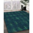 thumbnail image 3 of Ahgly Company Tapis d'Intérieur Lavable à la Machine, Carré, Transitionnel, Vert Sarcelle, Tapis de Zone, 6 Pieds Carré, 3 of 7