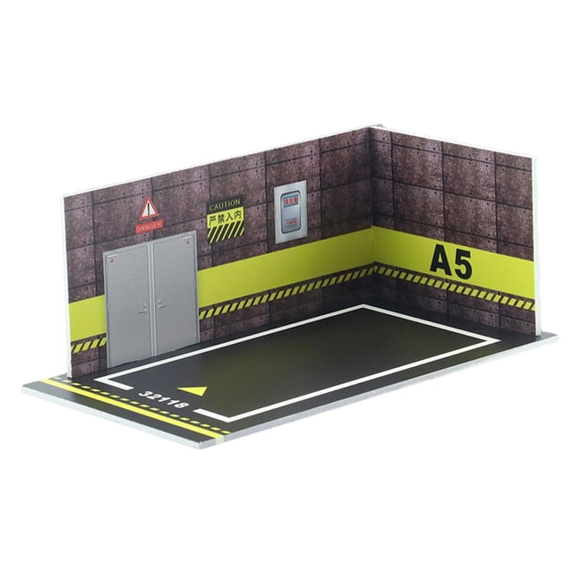Parking Lot Scene, Diecast Car Garage, Underground Garage for 1:32 Diecast Car Model Layout Collection Background - 20.4x11.6x8.2cm , 32118 Multicolor