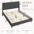 thumbnail image 3 of Yaheetech Upholstered Platform Bed with Tufted Headboard and Wooden Slat Support, Queen, Dark Gray, 3 of 6