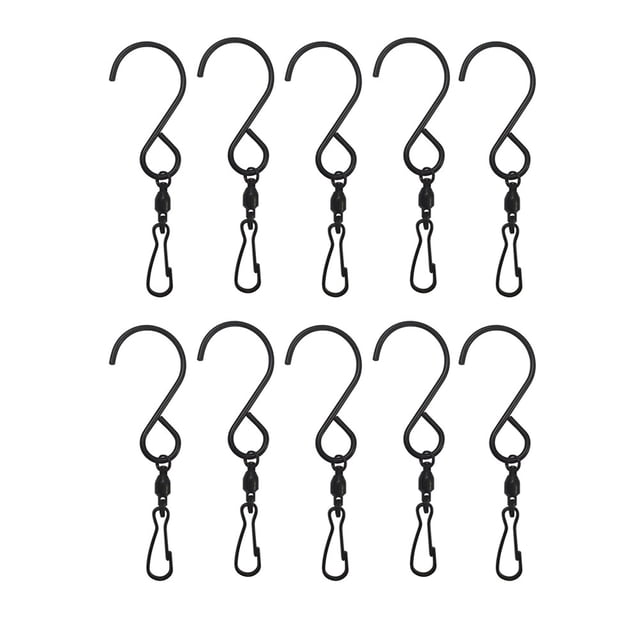 Crochets Pivotants en Acier Inoxydable pour Suspendre des Objets Rotation à 360 Degrés Noir 10 Pcs