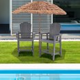 thumbnail image 3 of 2pcs HDPE Tall Adirondack Chair Barstools Connecting Tray Patio Footrest Gray, 3 of 9