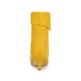 thumbnail image 2 of Unique Bargains Women's Fold Over Kitten Heels Ankle Boot Yellow (Size 7.5), 2 of 8