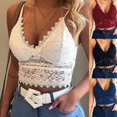 thumbnail image 1 of Femmes Femmes Soutien-Gorge Léger Camisole en Dentelle à Encolure en V à Bonnets Triangulaires Soutien-Gorge Sans Armatures Brassière Noir 2TG, 1 of 13