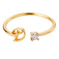 thumbnail image 1 of Riforla Gold Personalized Rhinestone 26 Initial Ring Jewelry Personalized Initial Letter Open Ring with Diamond Rhinestone Ring for Women Womens Jewelry D, 1 of 3