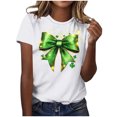 thumbnail image 2 of Elvqul Shirts T - à Manches Courtes pour Femmes T-Shirts de la Saint-Patrick T-Shirts Décontractés à Imprimé Col Rond Vacances Hauts Grande Taille pour Dames Mignons, 2 of 5