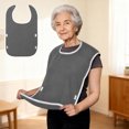 thumbnail image 2 of SLYNSHome Bavoirs pour Adultes avec Attrape-Miettes, Protège-Vêtements Lavable Réutilisable Imperméable pour l'Alimentation Bavoirs pour Adultes - Gris, 2 of 6