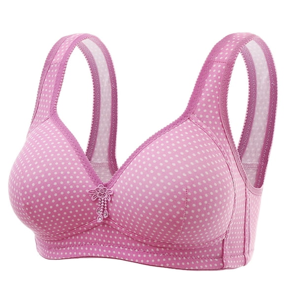 Lenpel Front Closure Bras for Women No Underwire Comfortable Full Coverage Push up Bras Supportive Everyday Bras(Purple,Medium)