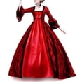 thumbnail image 4 of UPPADA Robe Grande Taille Victorian pour Femmes à Laçage Manches Évasées Robe de Bal avec Corset Soirée Maxi Robes Vintage Robe Cocktail Robes de Mariage Cyber 2024, 4 of 7